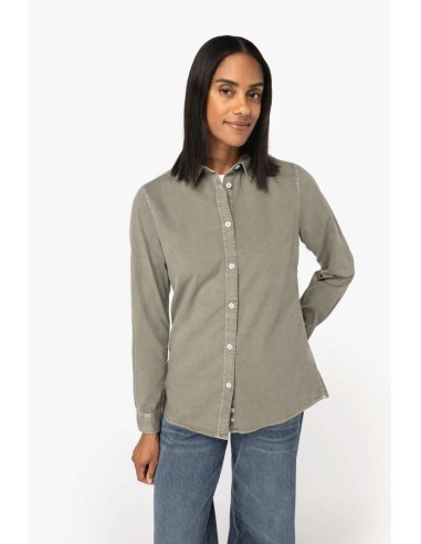 NAT-NS503-LADIES' WASHED SHIRT